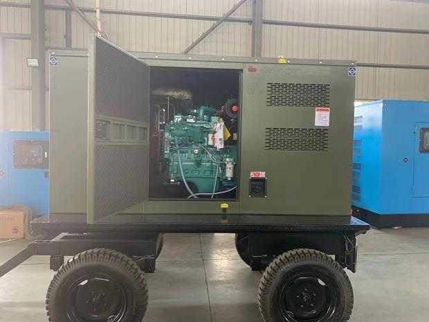 移動(dòng)拖車發(fā)電機(jī)組軍綠色